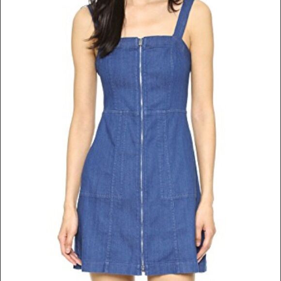 CLUB MONACO Denim Zippered Mini Dress‎ Sz 4 - Picture 1 of 5